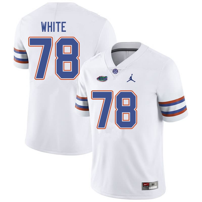 NCAA Florida Gators Ethan White Men's #78 Jordan Brand White Stitched Authentic College Football Jersey GHB1664IR